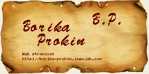 Borika Prokin vizit kartica